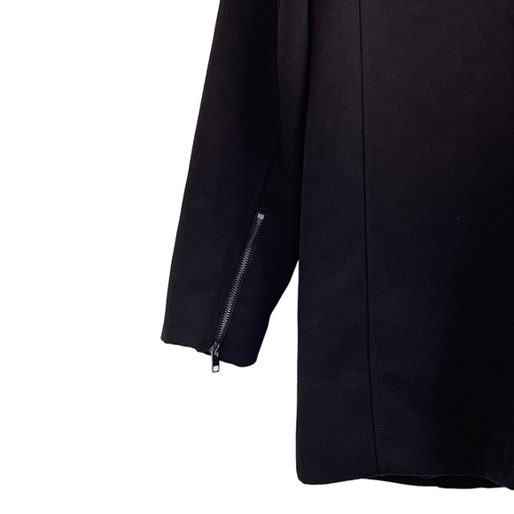 H&M Black Twill Coat Trench Jacket - Picture 4 of 8